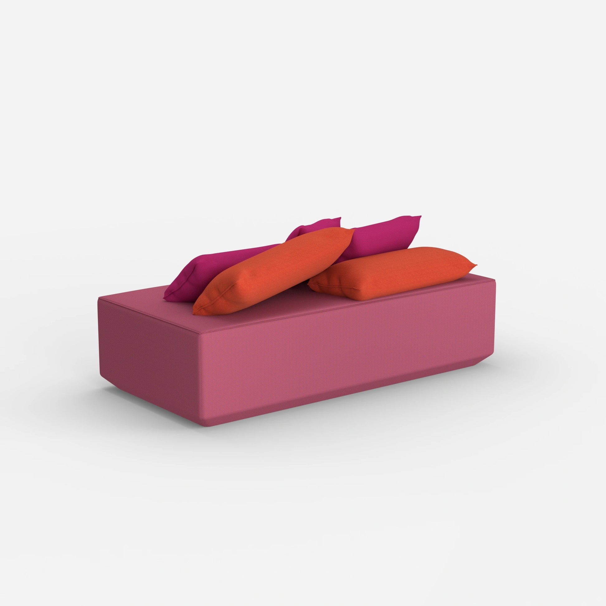 Modern modular pouf from behind