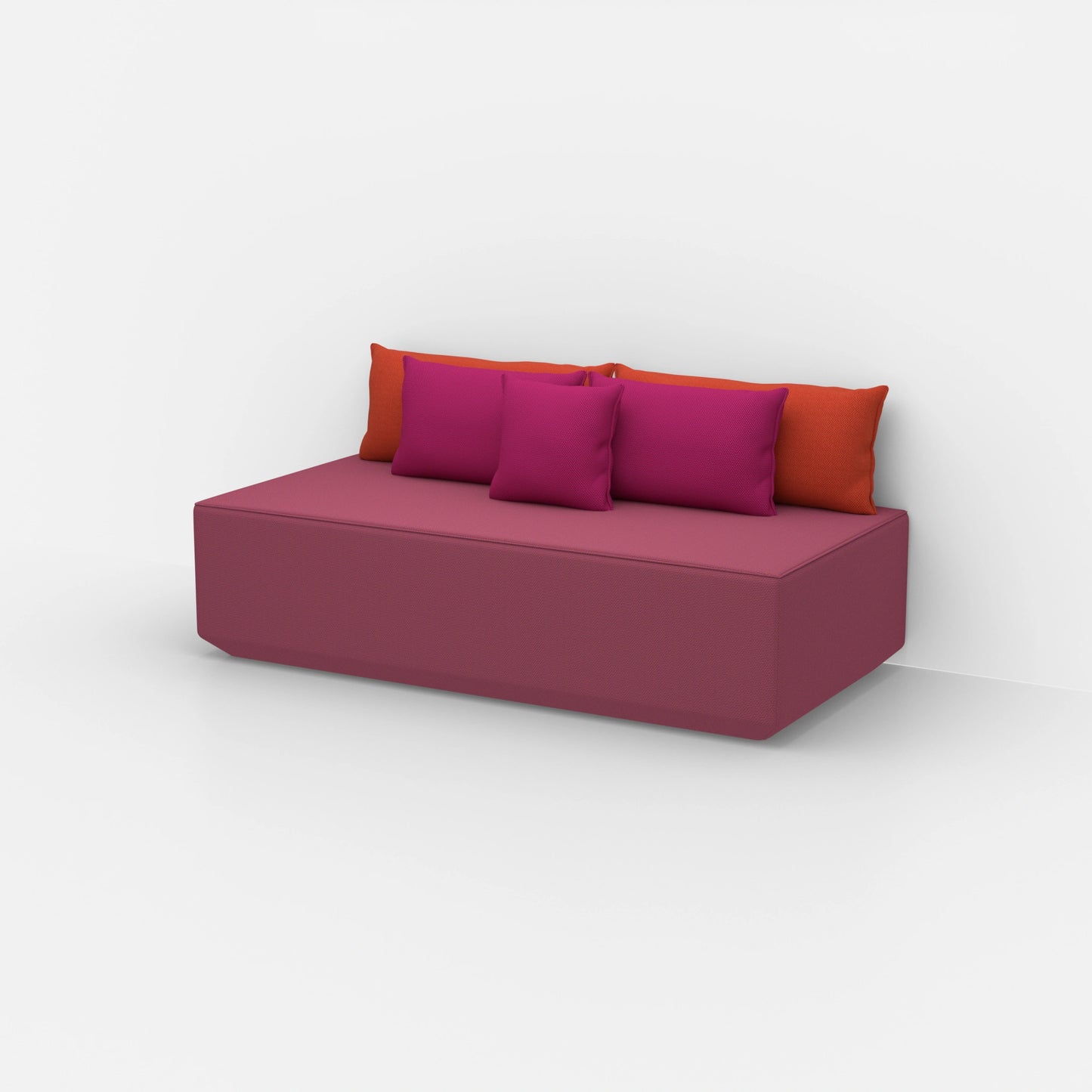 Modern modular pouf from the side