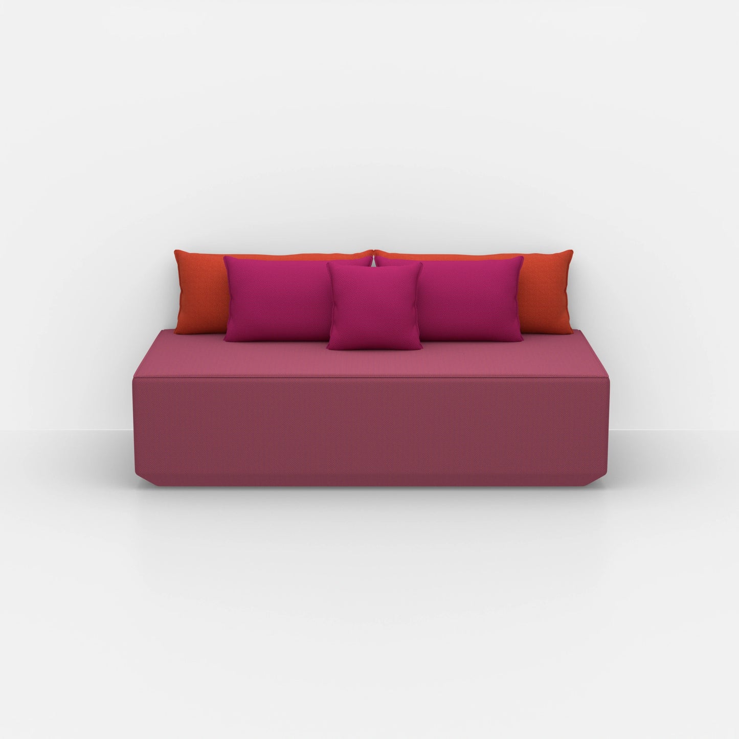 Modern modular pouf from the front