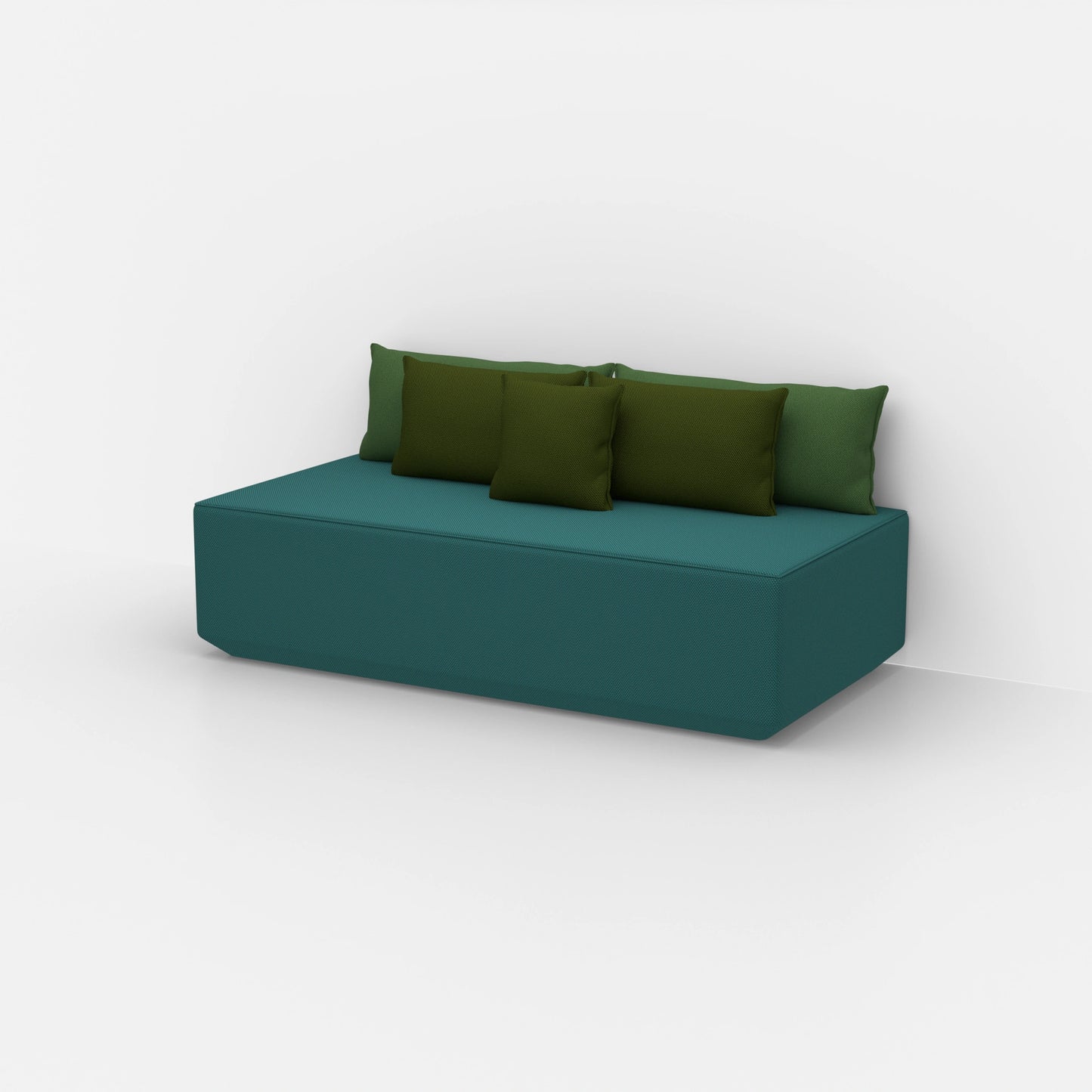 Modern modular pouf from the side
