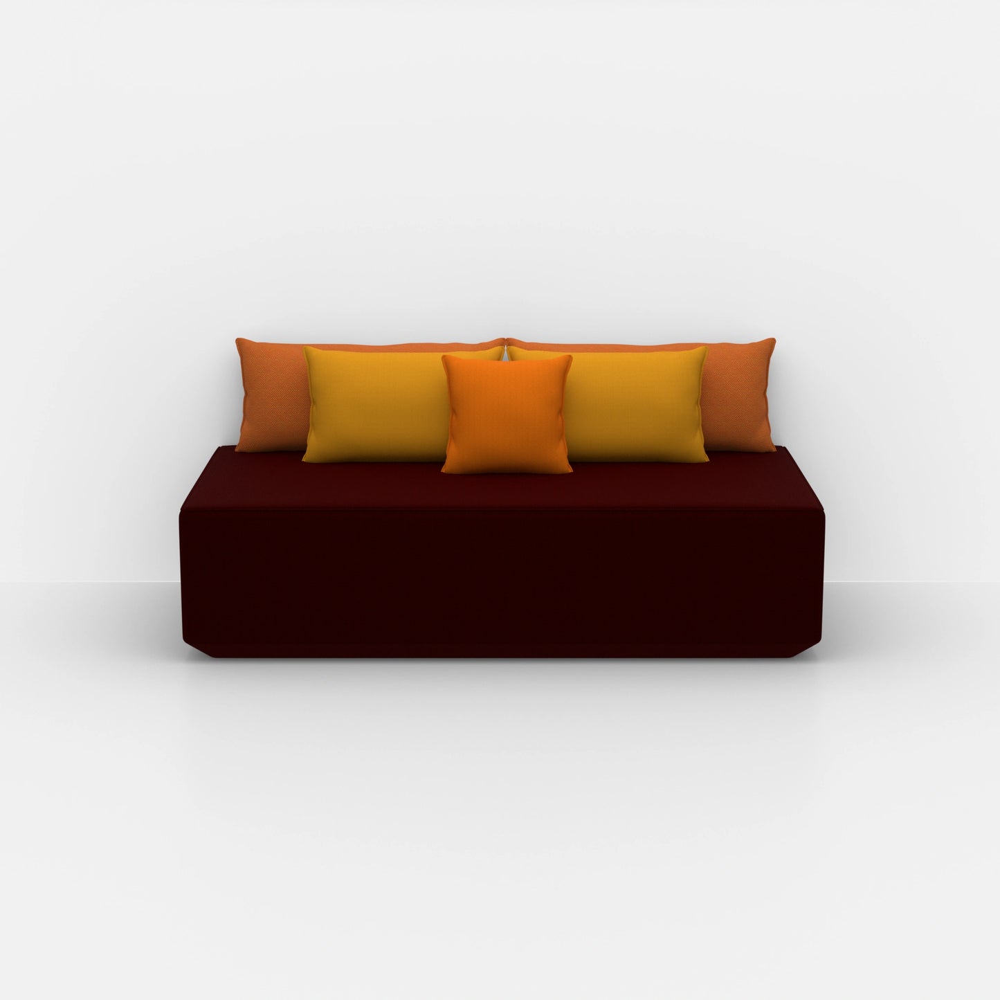 Modern modular pouf from the front