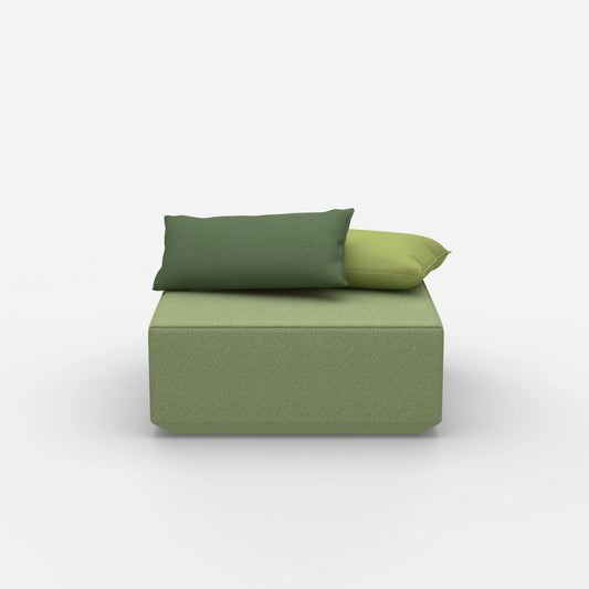 Modern square pouf from the front