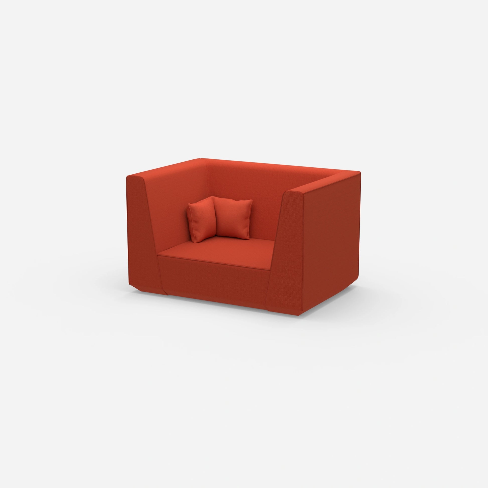 Modern two-seater modular sofa from the side