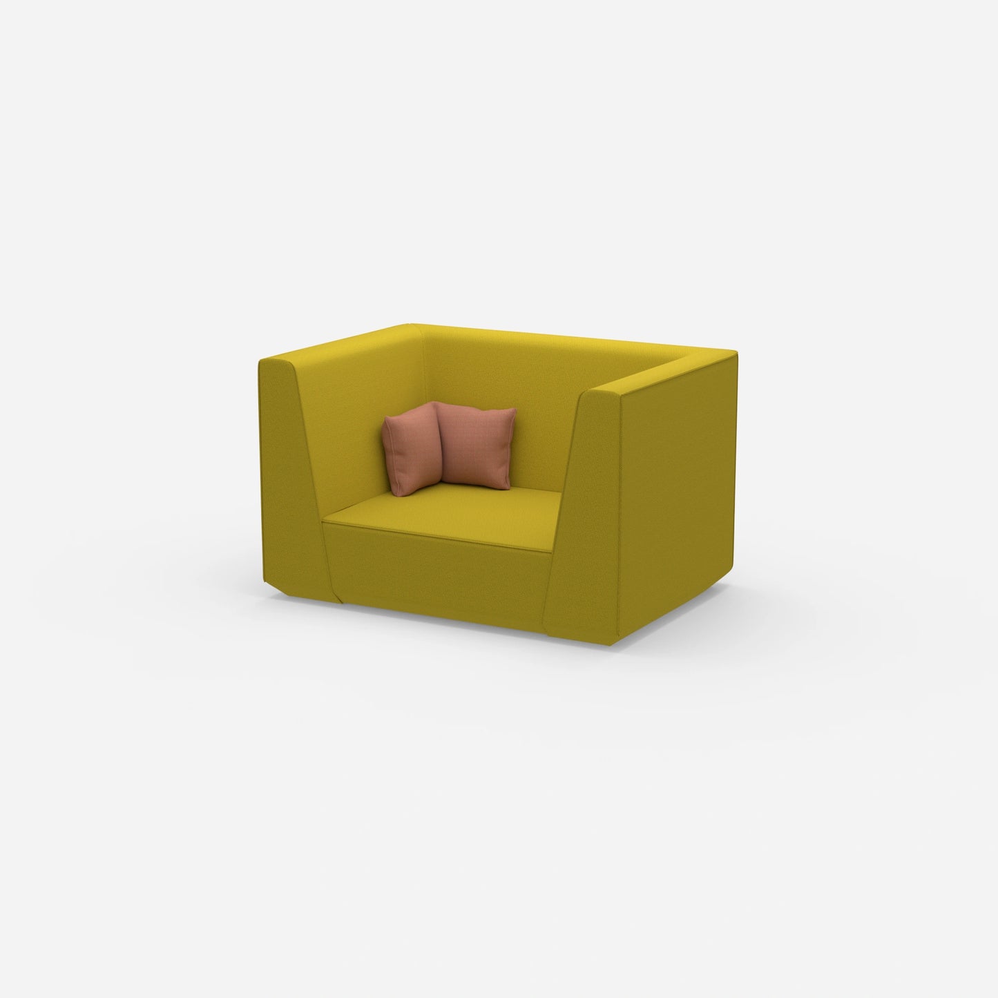 Modern two-seater modular sofa from the side