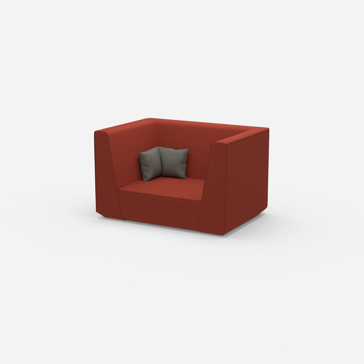 Modern two-seater modular sofa from the side