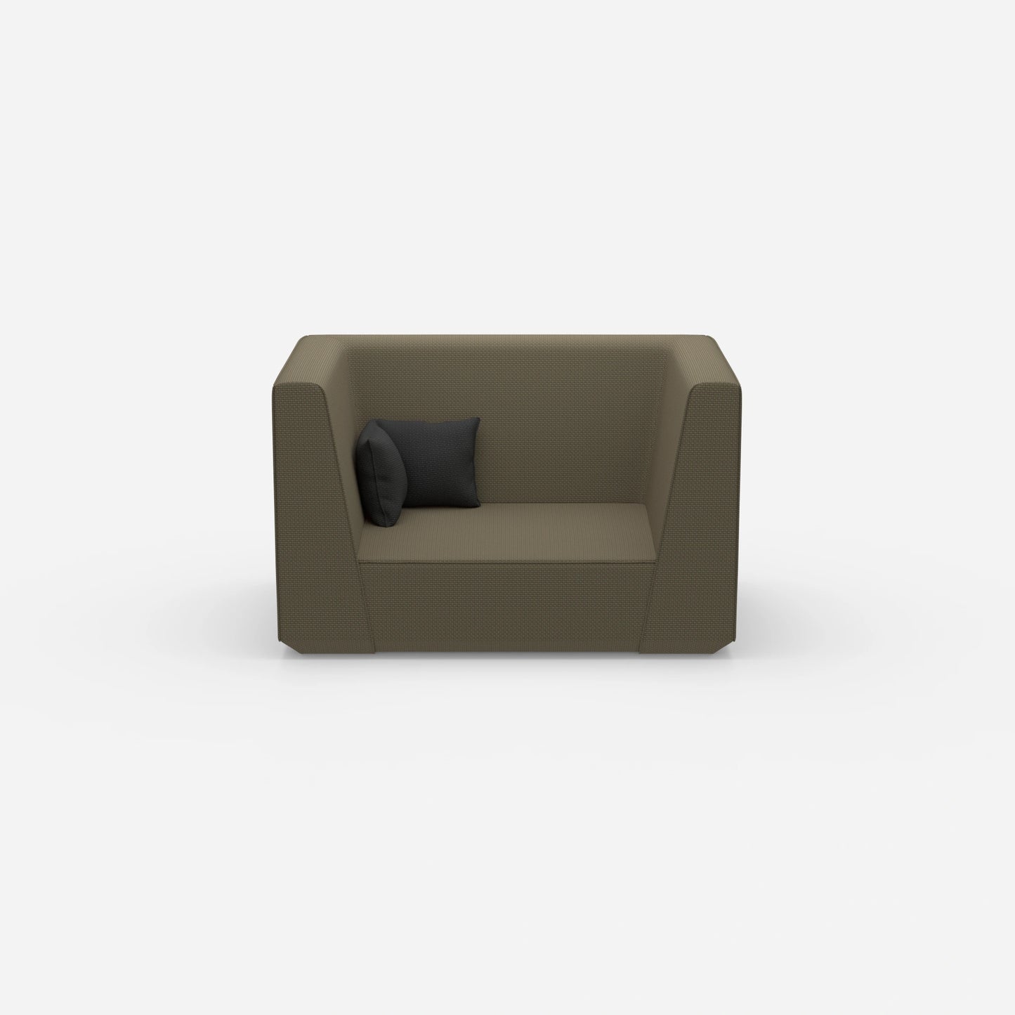 Modern two-seater modular sofa from the front