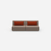 Modular sofa 3-seater in brown from the front