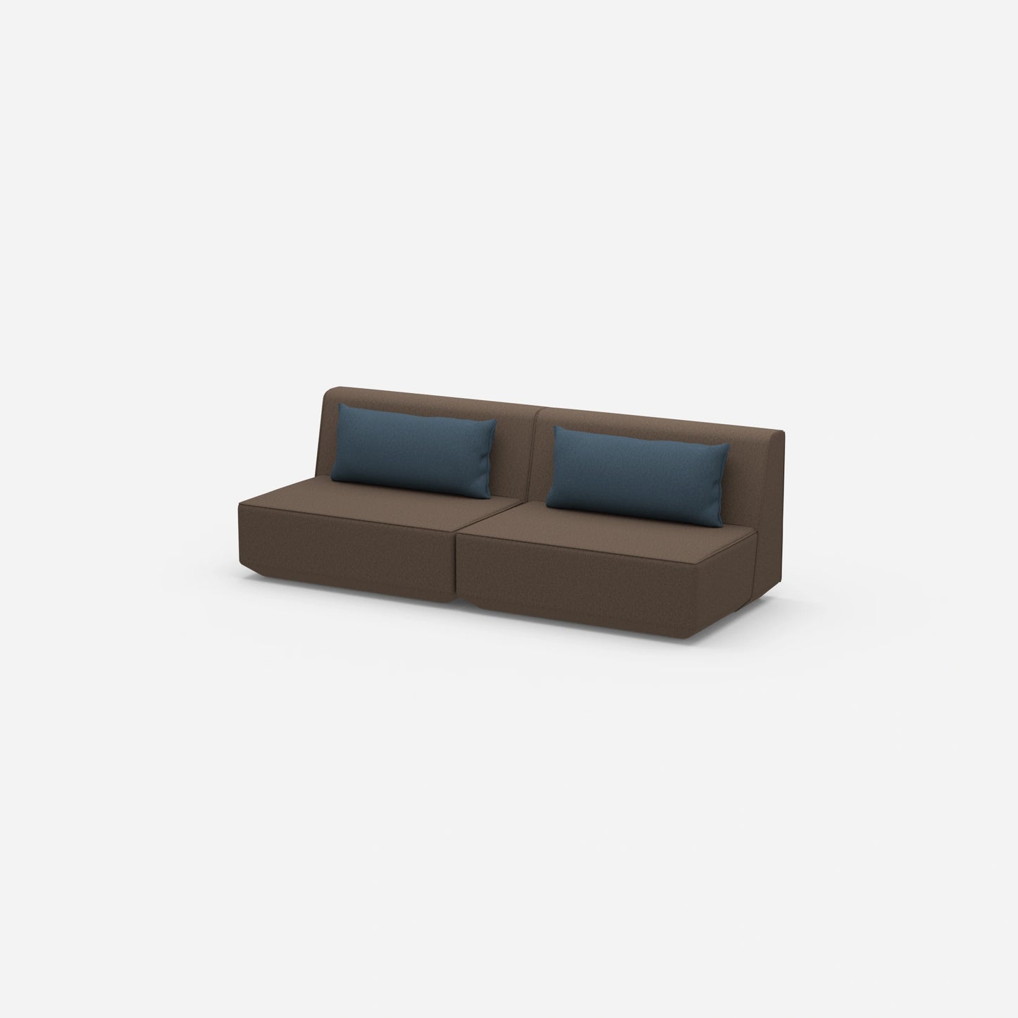 Modular sofa 3-seater in brown from the side