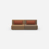 Modular sofa 3-seater in brown from the front