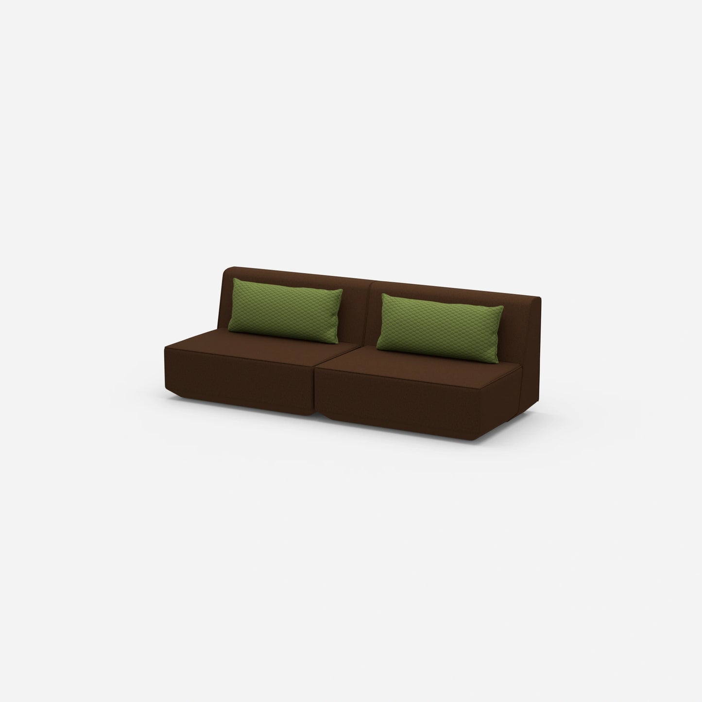 Modular sofa 3-seater in brown from the side