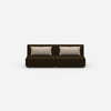 Modular sofa 3-seater in brown from the front