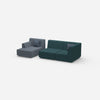 Modular sofa for 2 with ottoman from the side