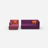 Modular sofa for 2 with ottoman from the front