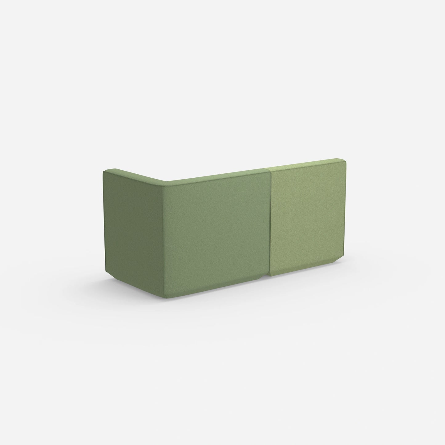 Modular sofa green with high back from behind