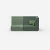 Modular sofa green with high back from the front
