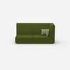 Modular sofa green with high back from the front