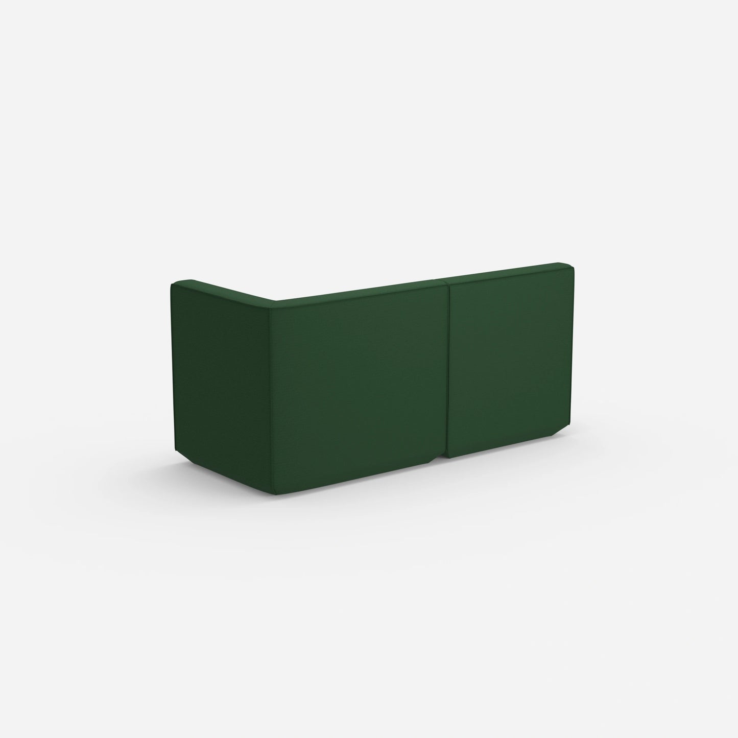 Modular sofa green with high back from behind