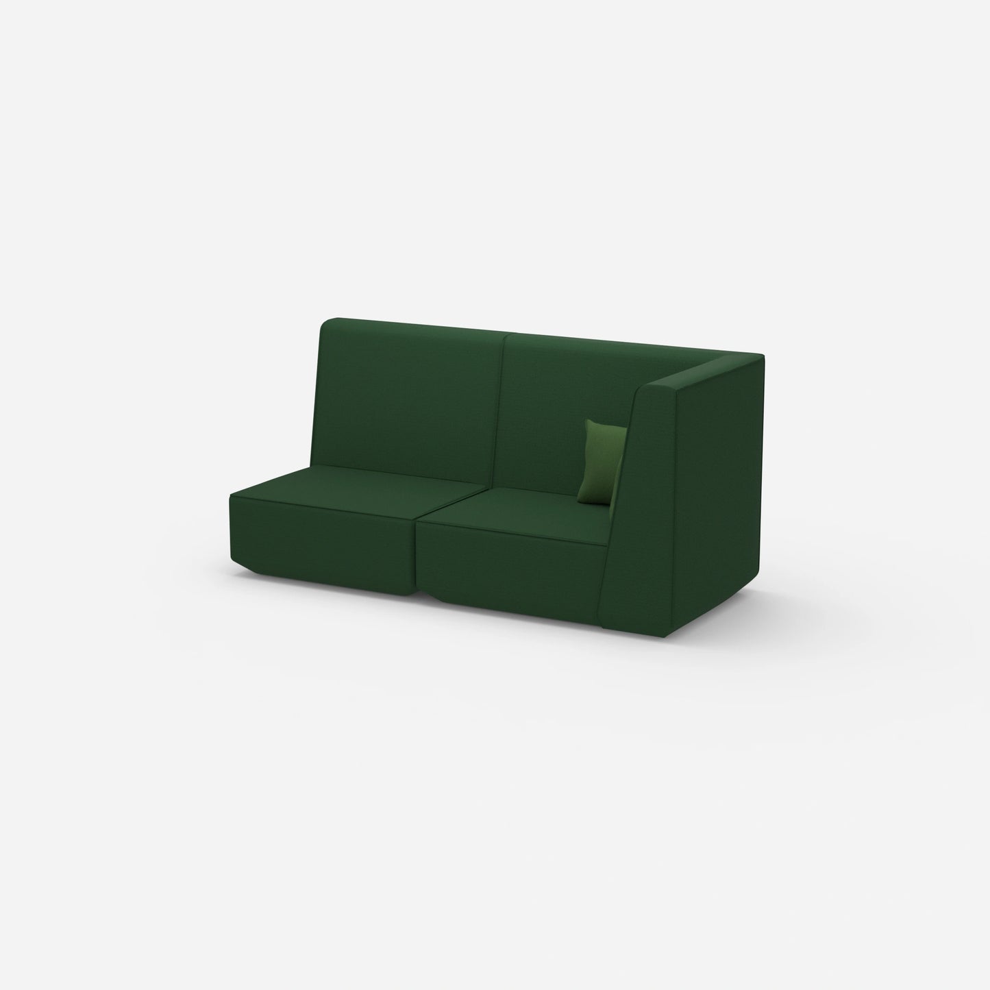 Modular sofa green with high back from the side