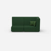 Modular sofa green with high back from the front