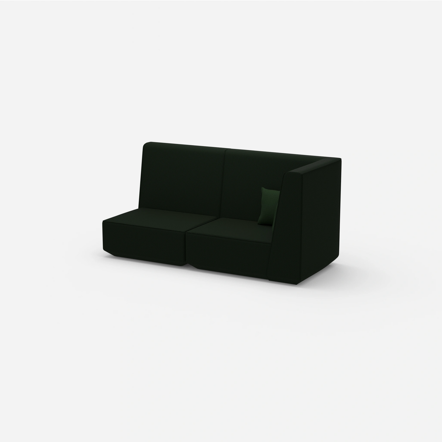 Modular sofa green with high back from the side