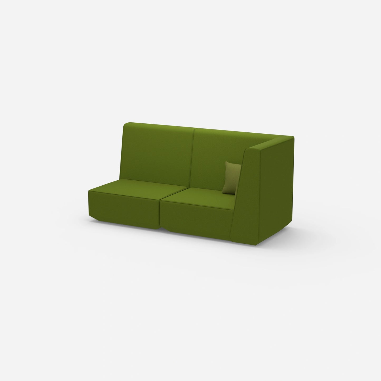 Modular sofa green with high back from the side