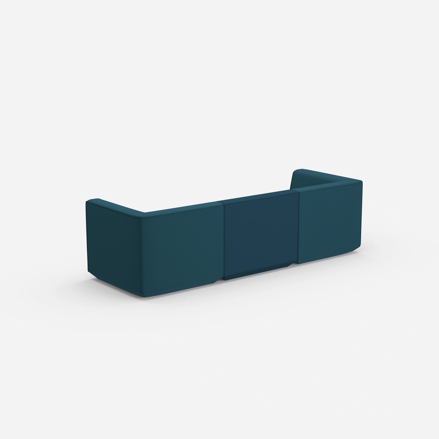 Modular sofa in blue from behind