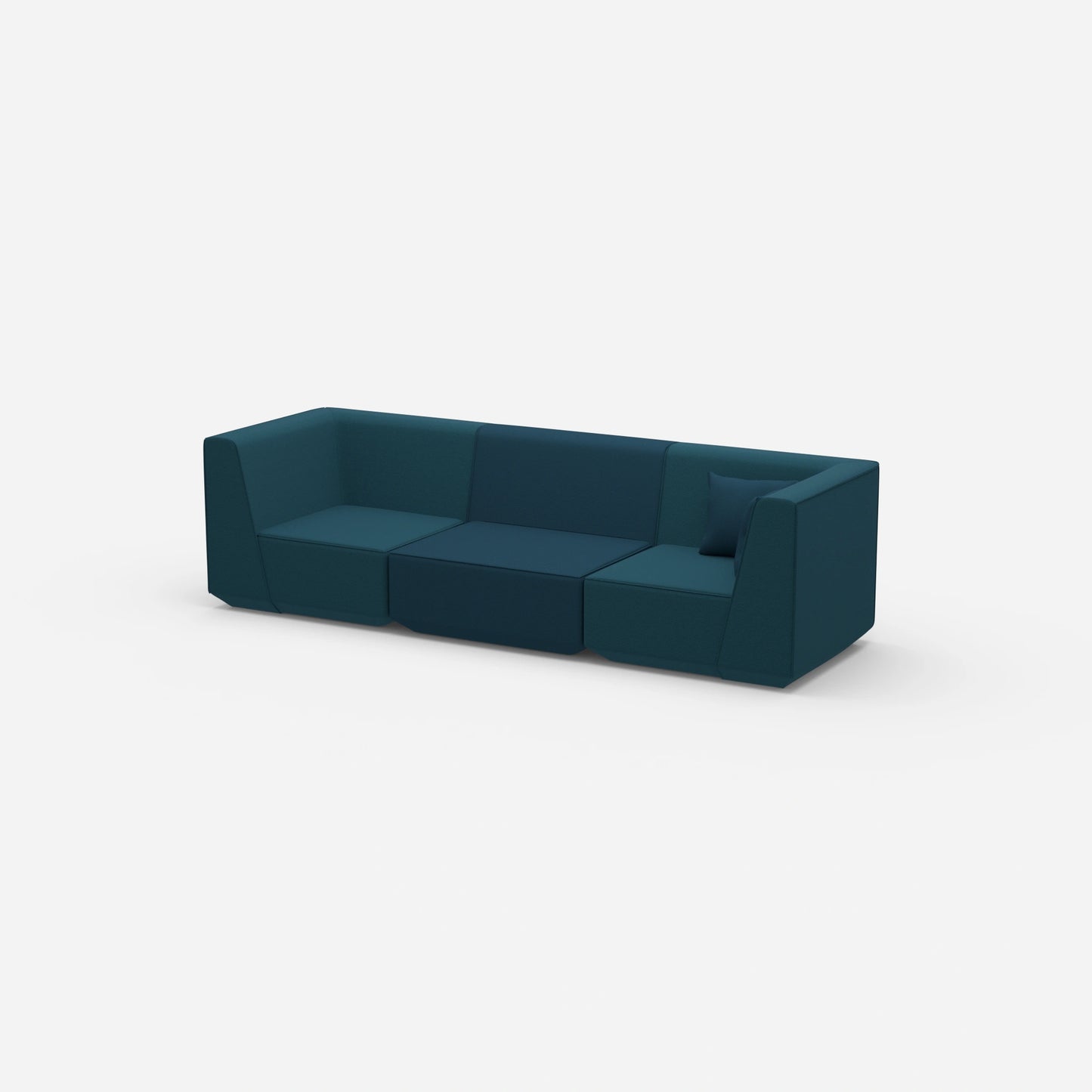Modular sofa in blue from the side
