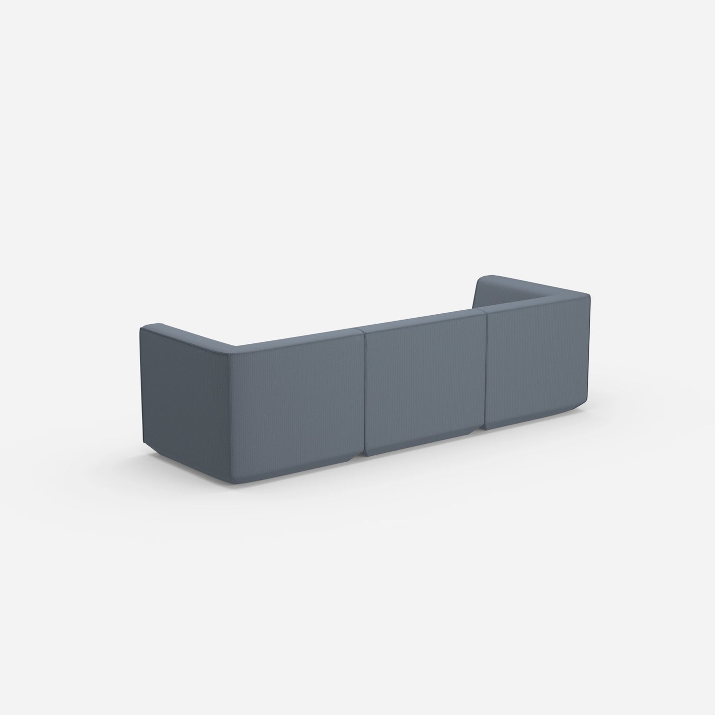 Modular sofa in blue from behind