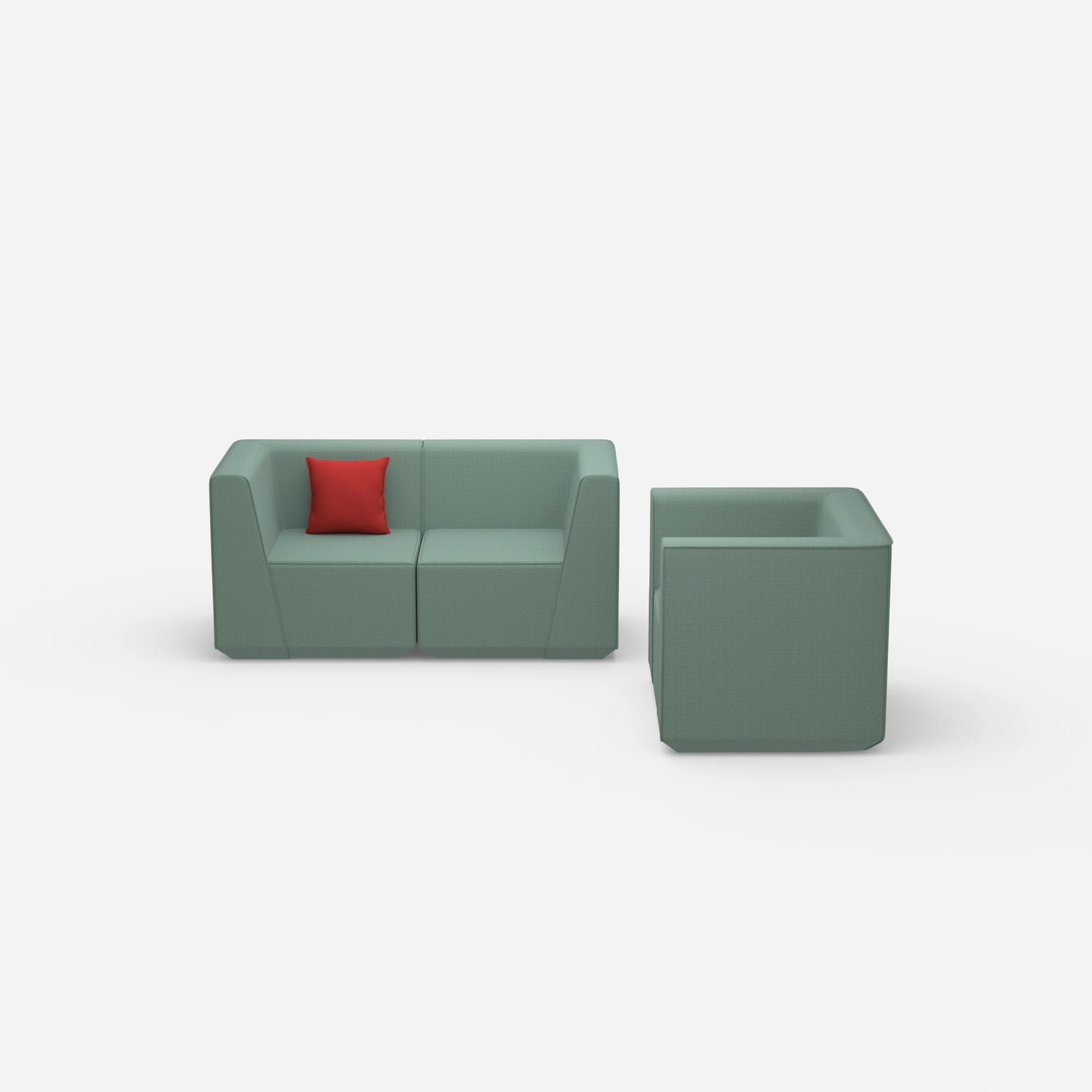 Modular sofa with armchair from the front