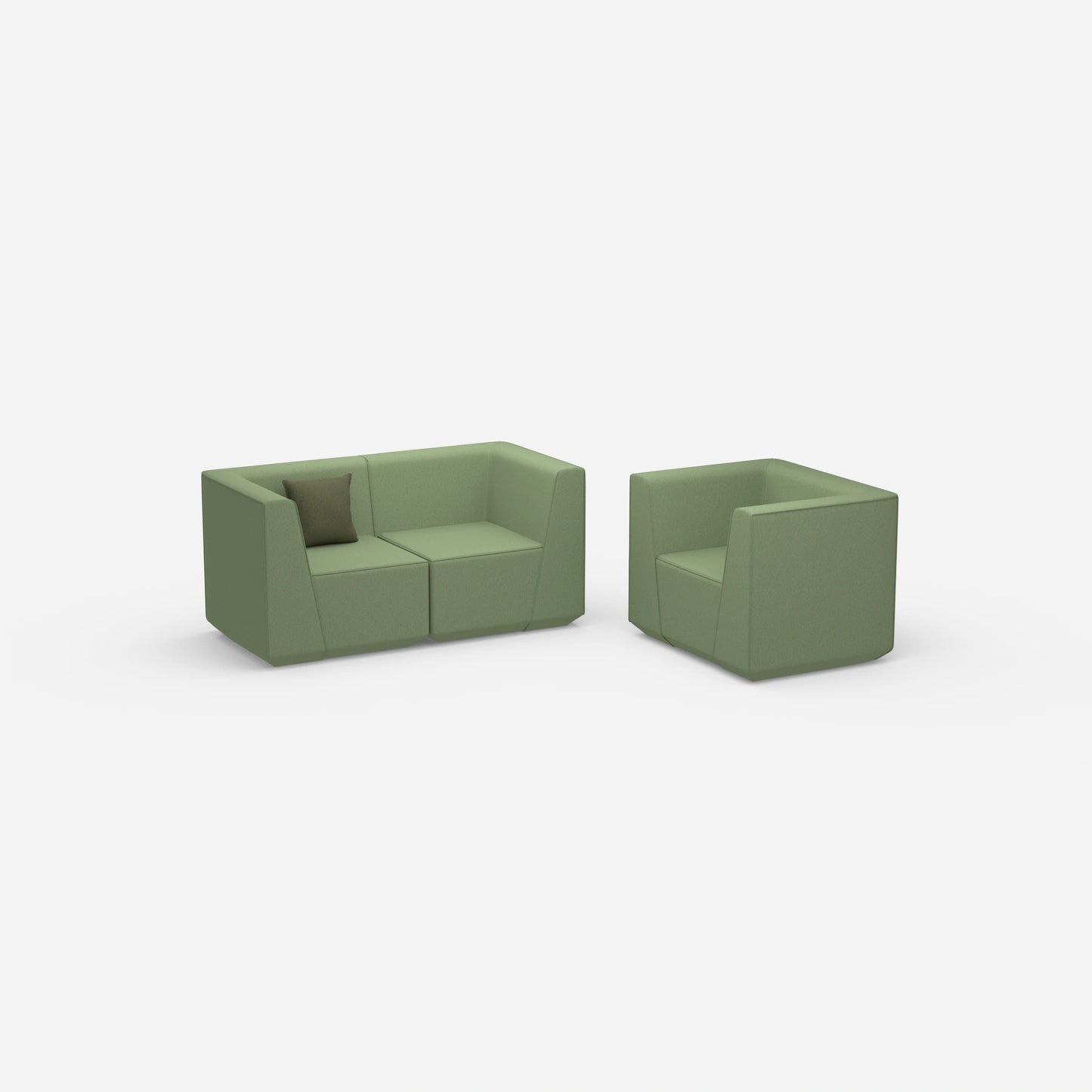 Modular sofa with armchair from the side