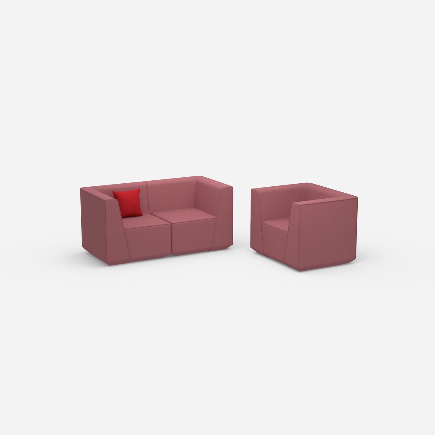 Modular sofa with armchair from the side
