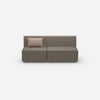 Modular sofa without armrest from the front