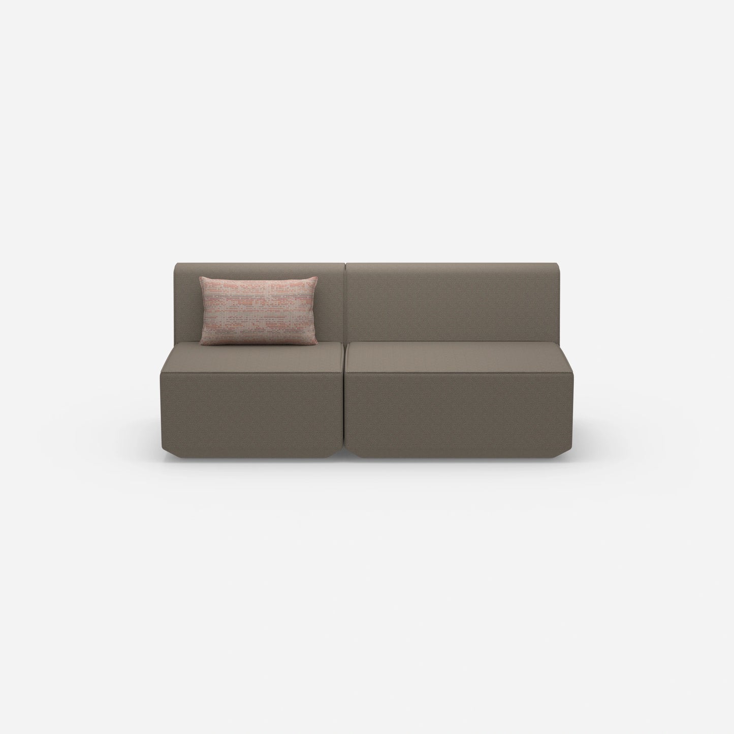 Modular sofa without armrest from the front