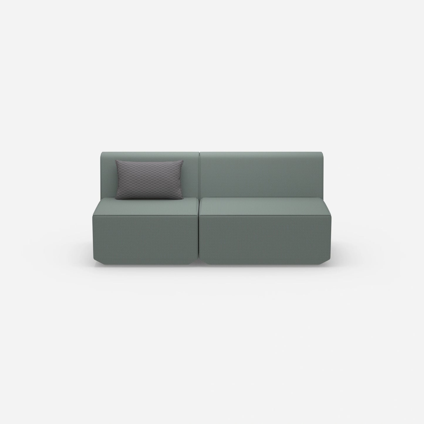 Modular sofa without armrest from the front