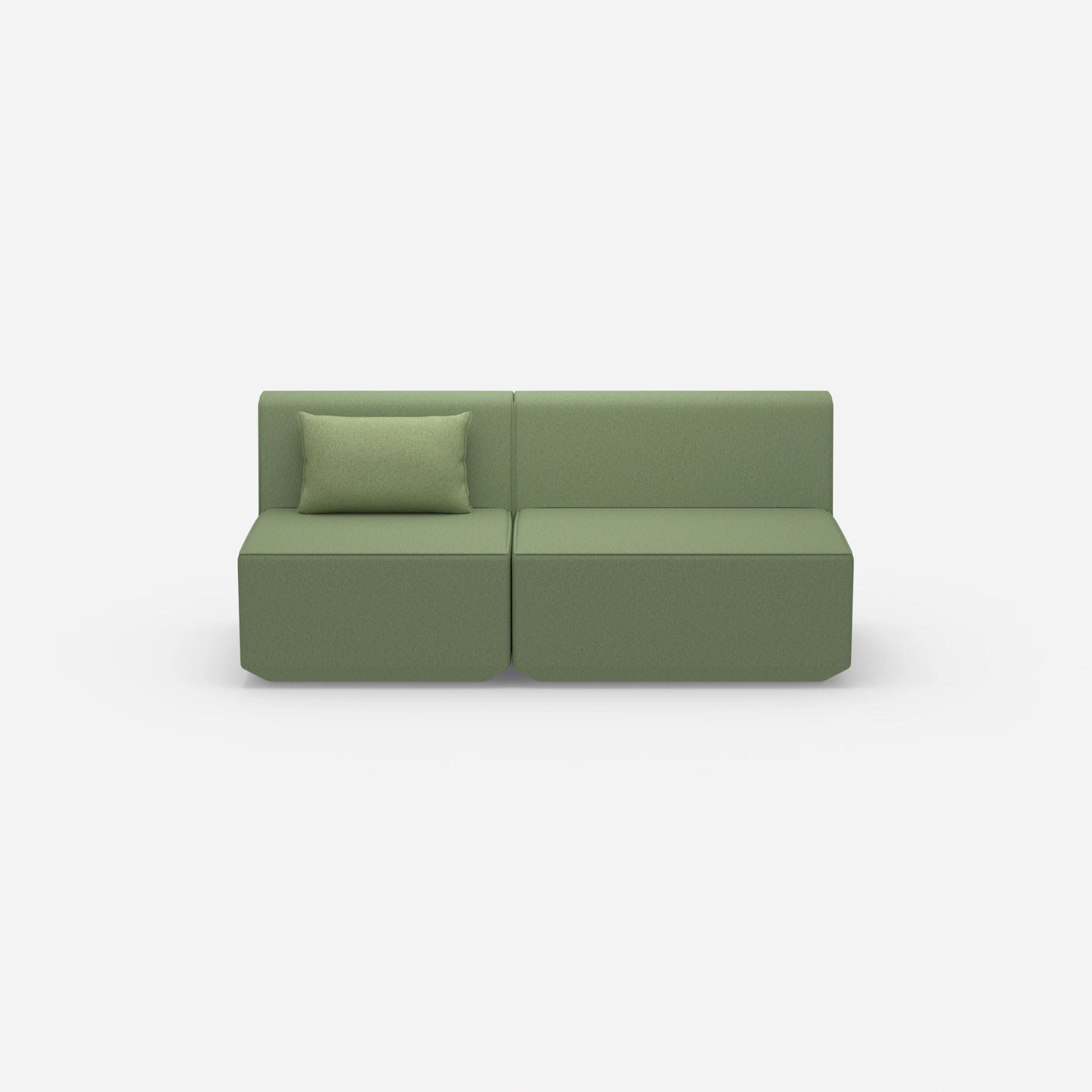 Modular sofa without armrest from the front