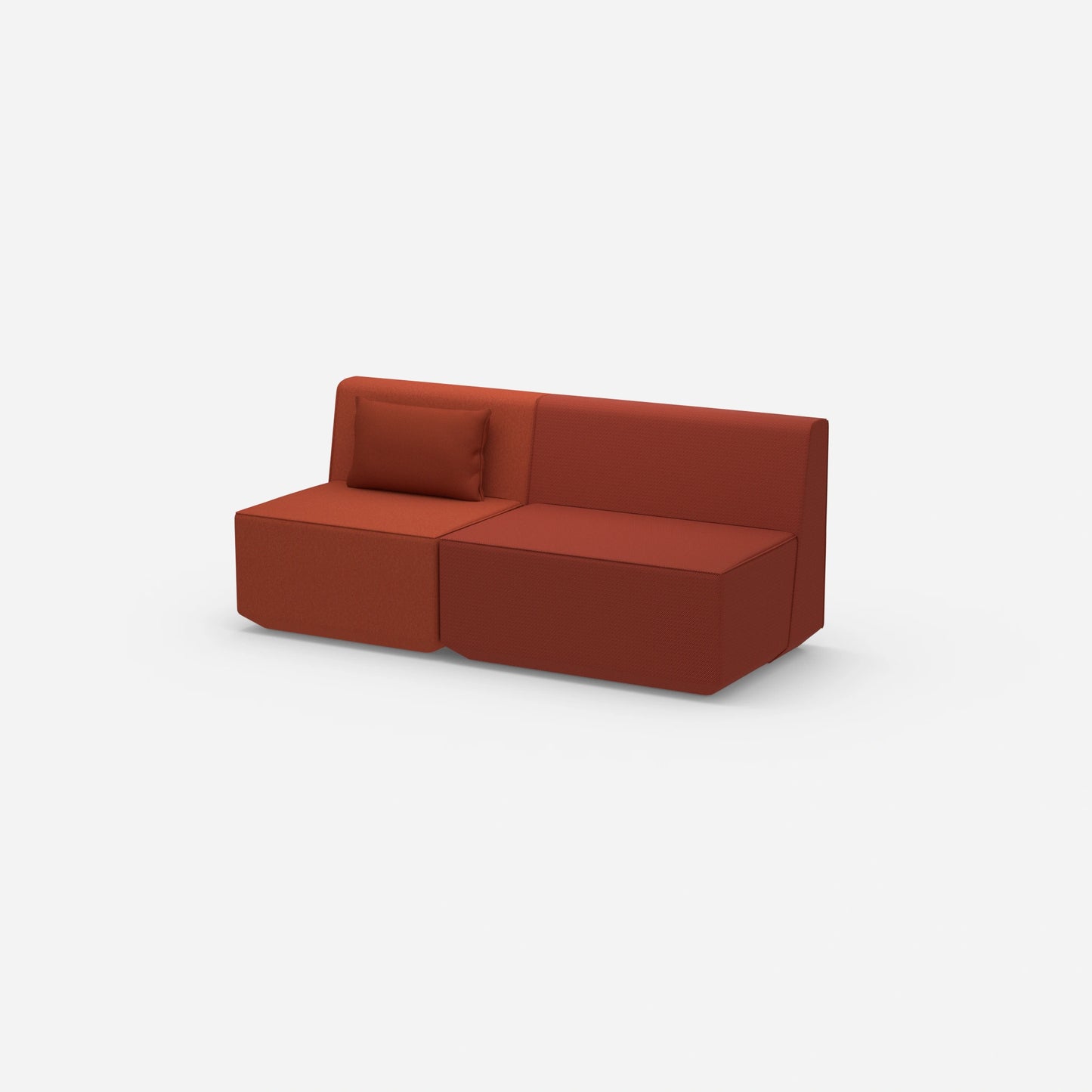 Modular sofa without armrest from the side