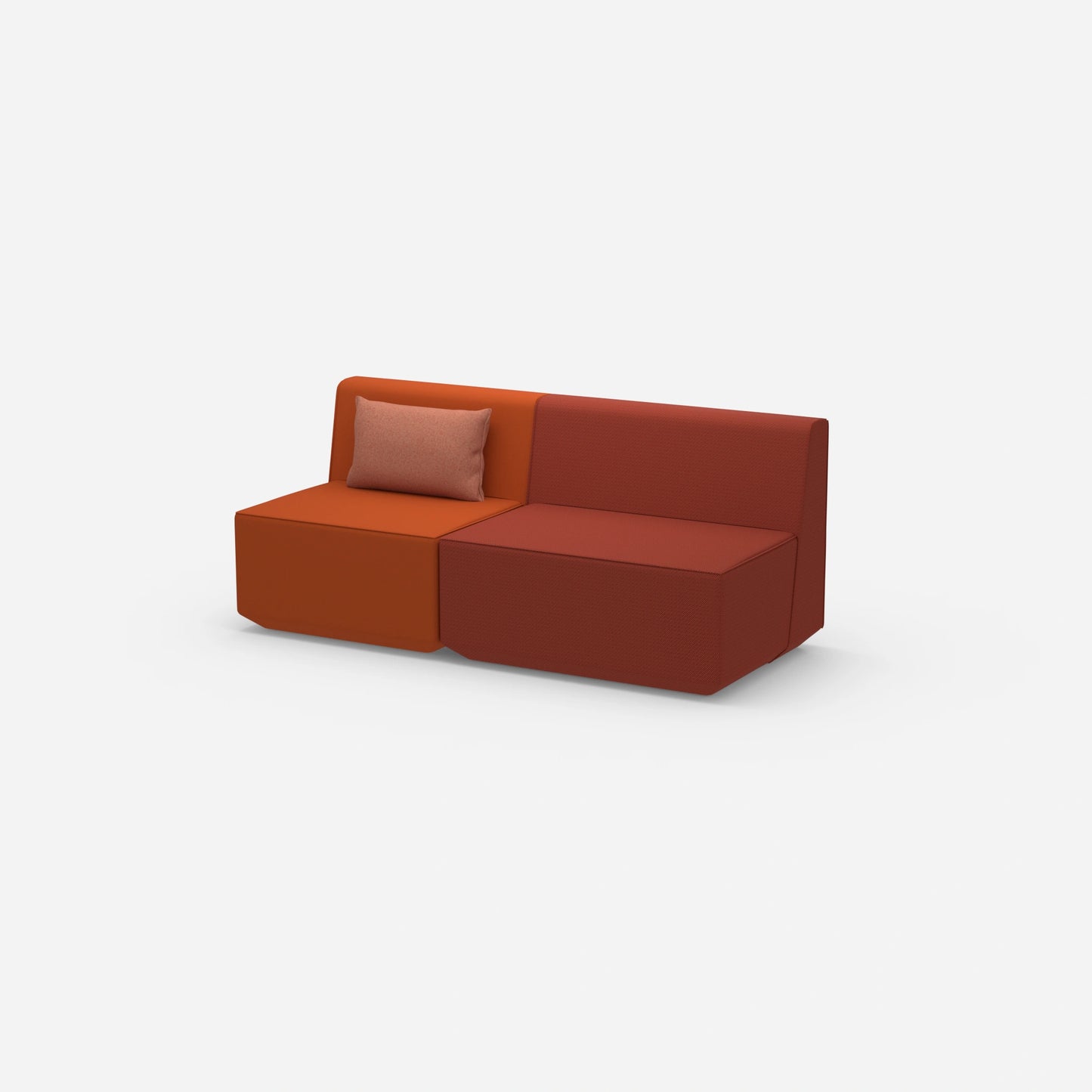 Modular sofa without armrest from the side