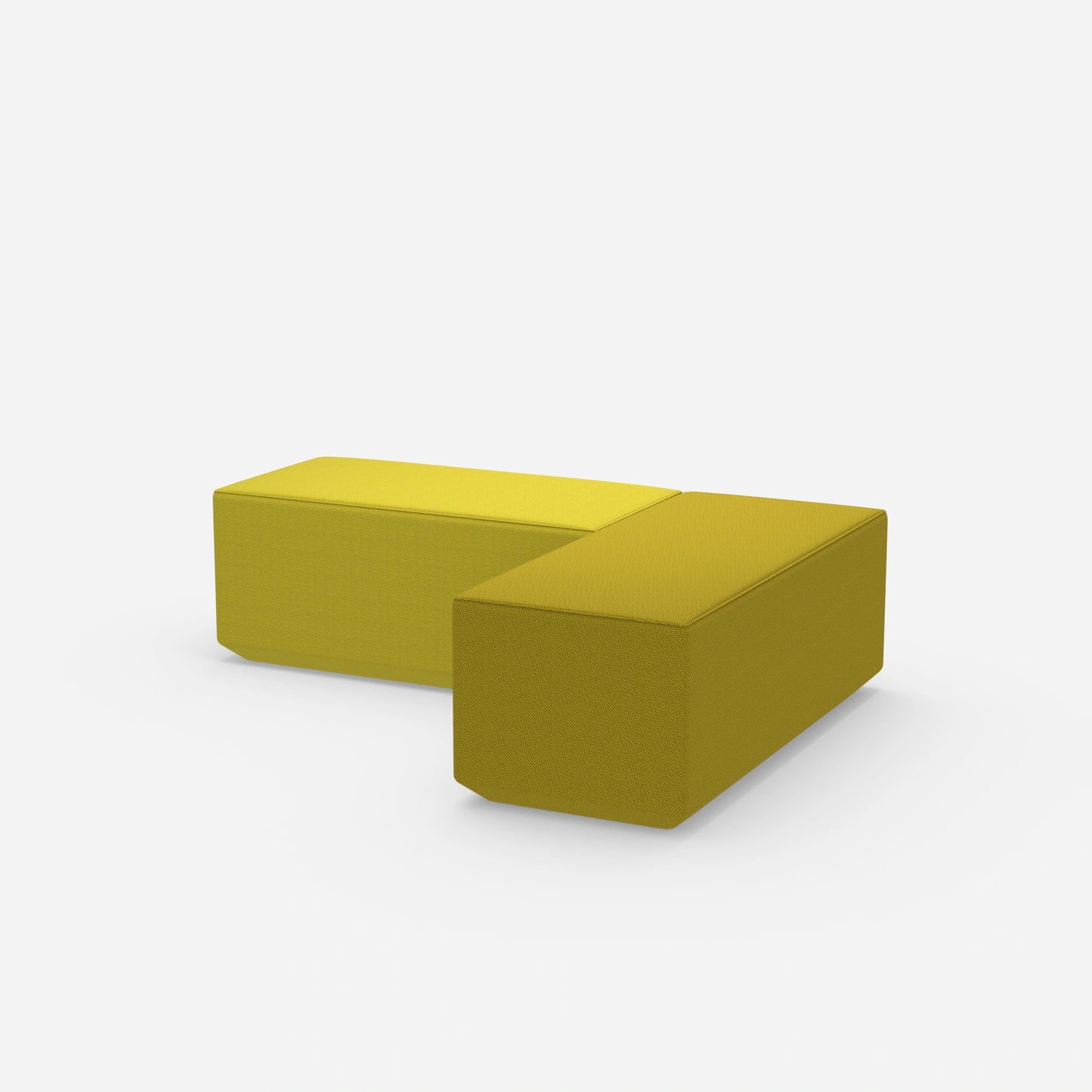 Upholstered dining room bench, side view