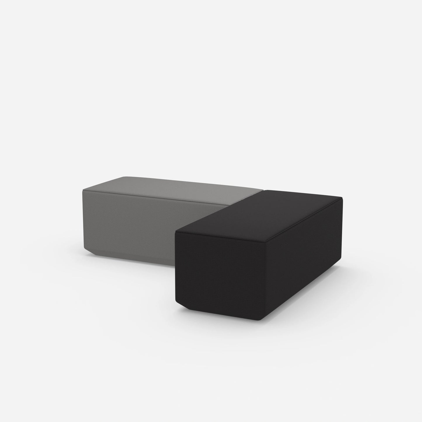 Upholstered dining room bench, side view