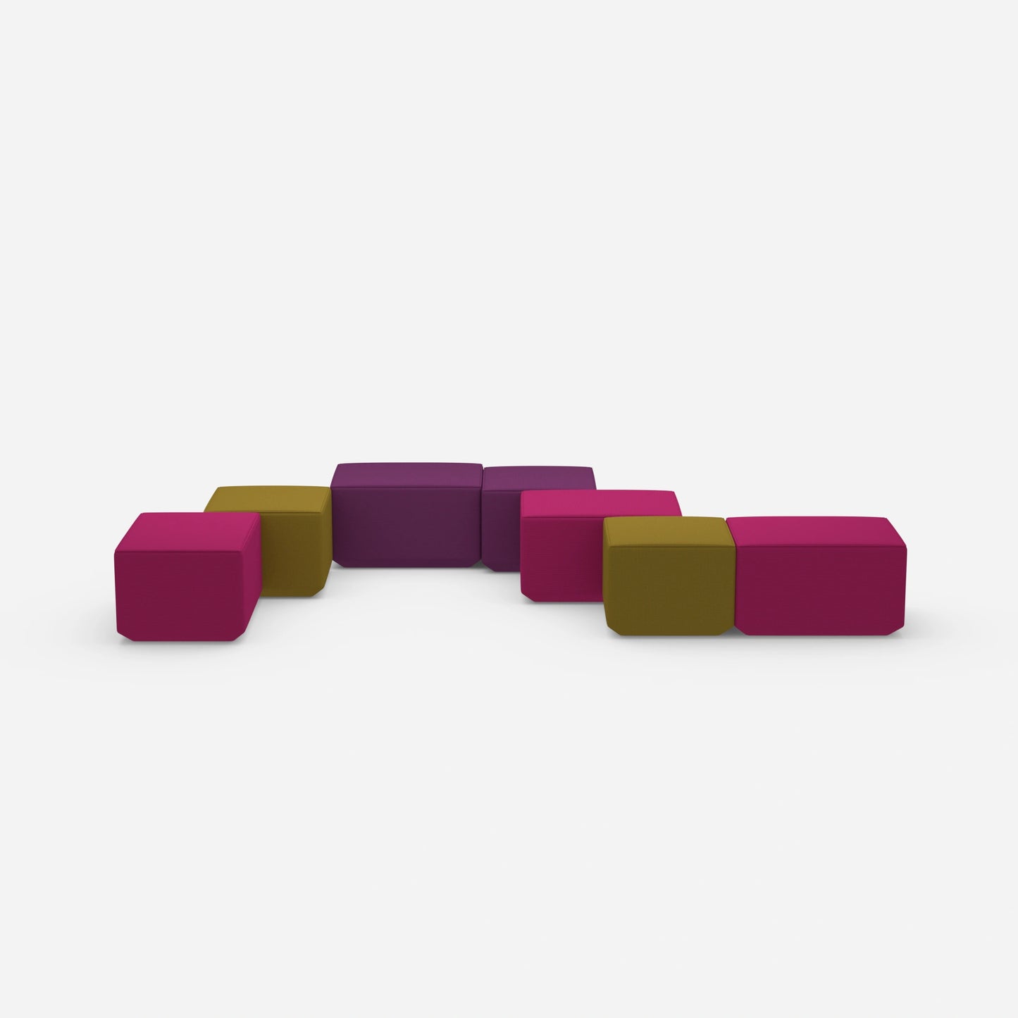 Upholstered bench without backrest from the front