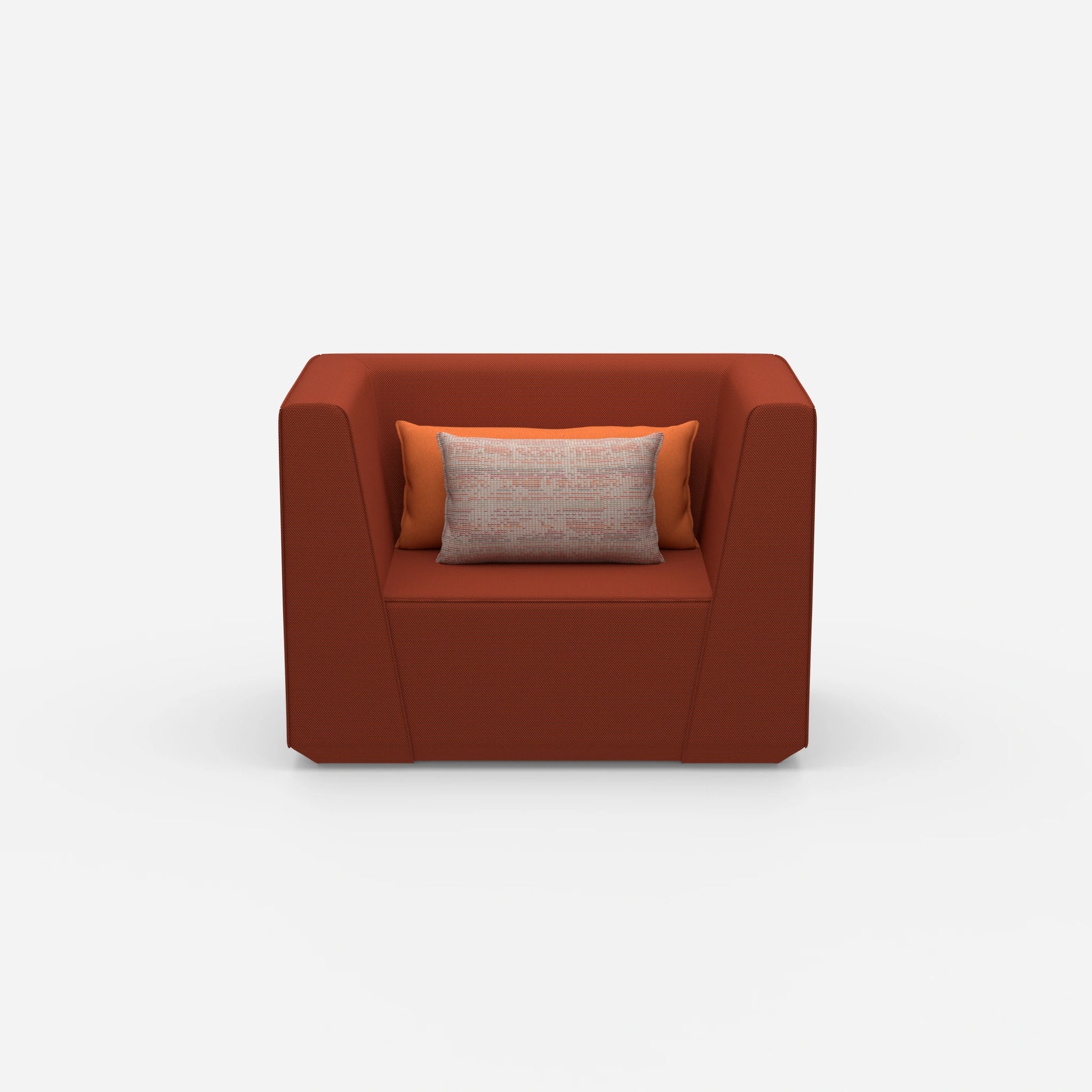 Upholstered armchair from the front