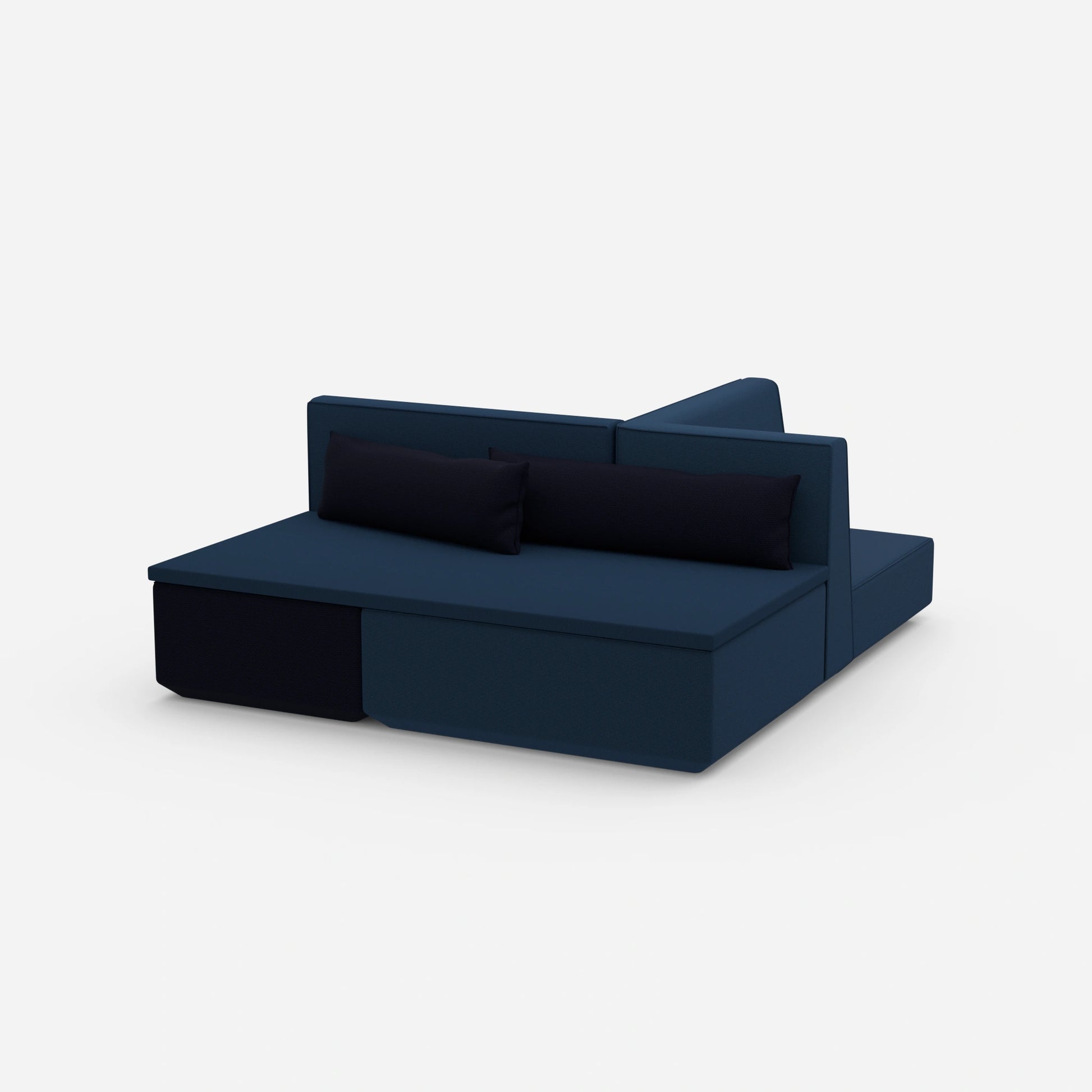 Cross sleeper sofa from the side