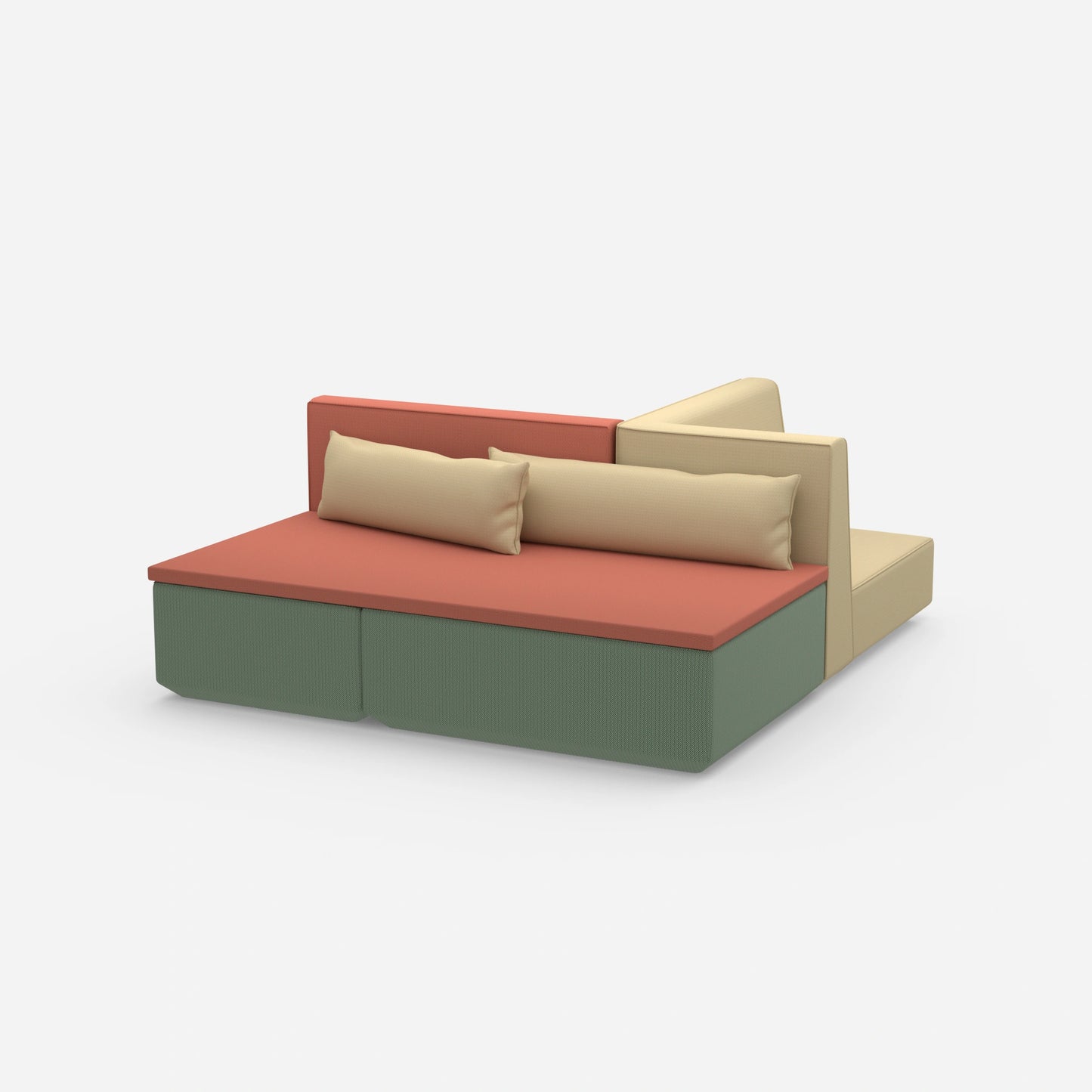 Cross sleeper sofa from the side