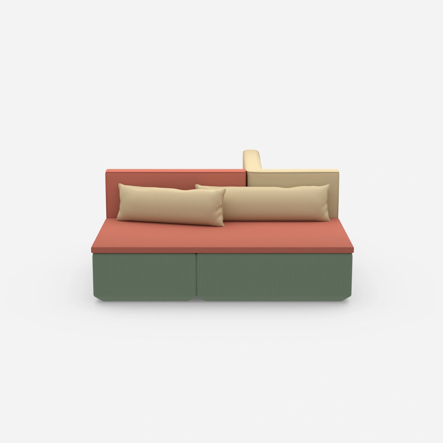 Cross sleeper sofa from the front