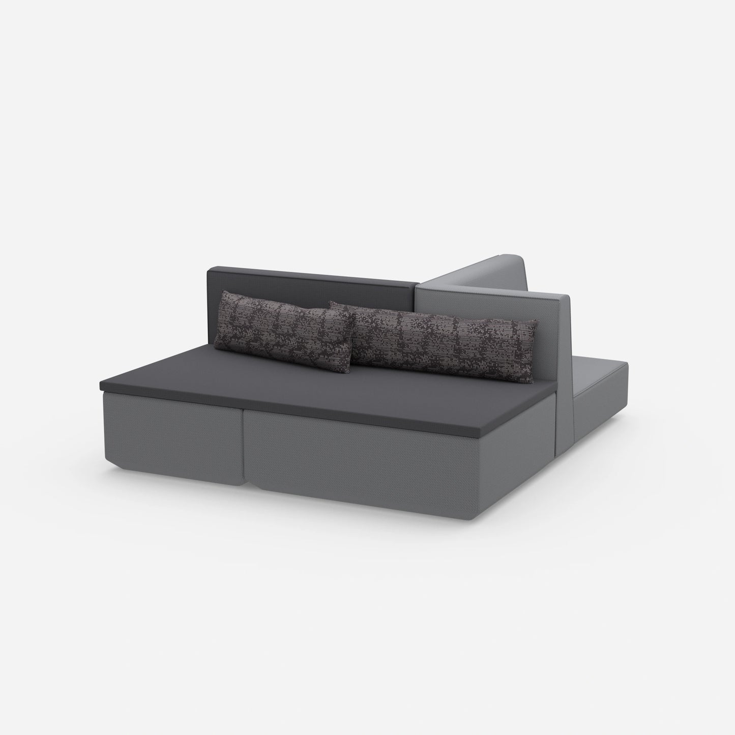 Cross sleeper sofa from the side