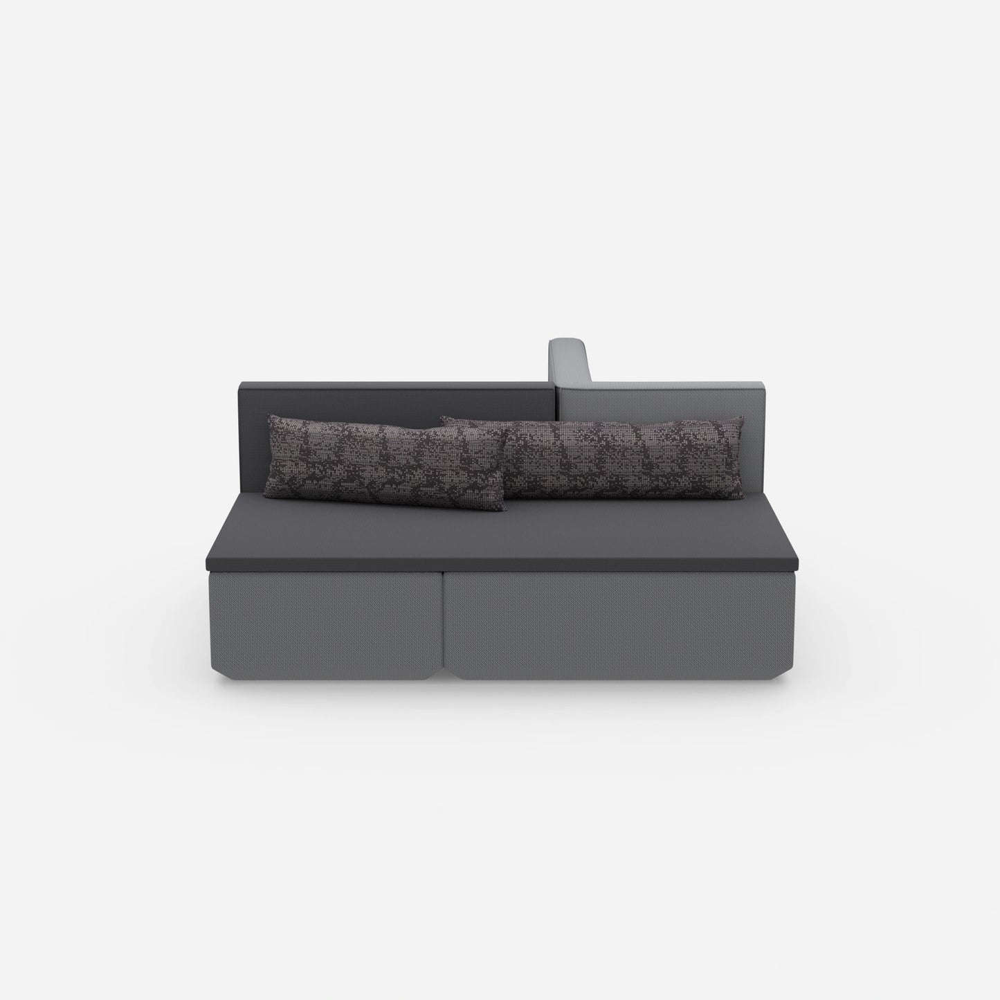 Cross sleeper sofa from the front