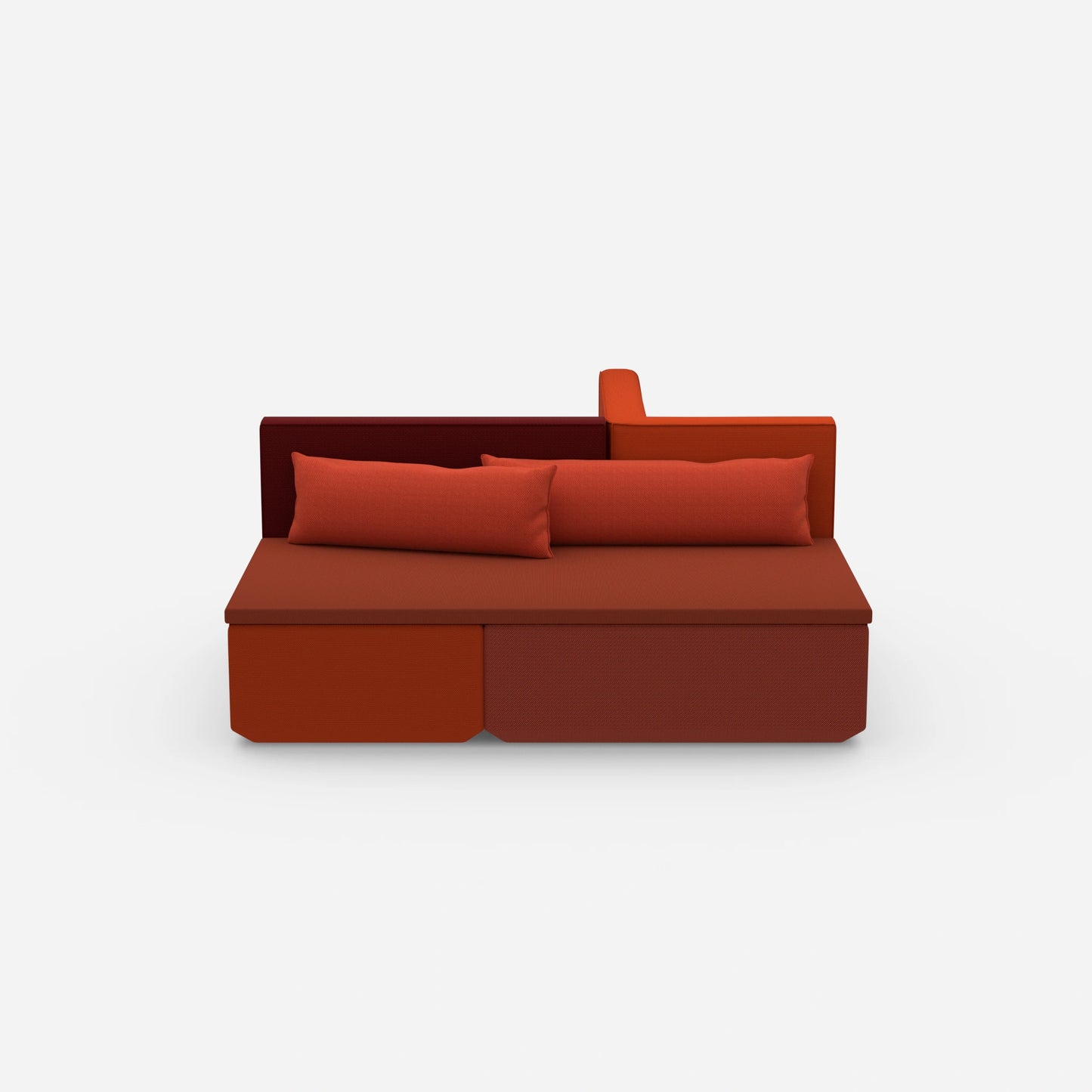 Cross sleeper sofa from the front