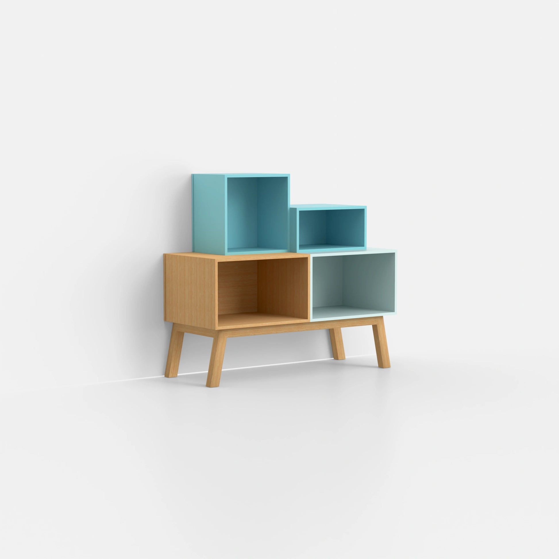 Shelving system SB020 from the left side