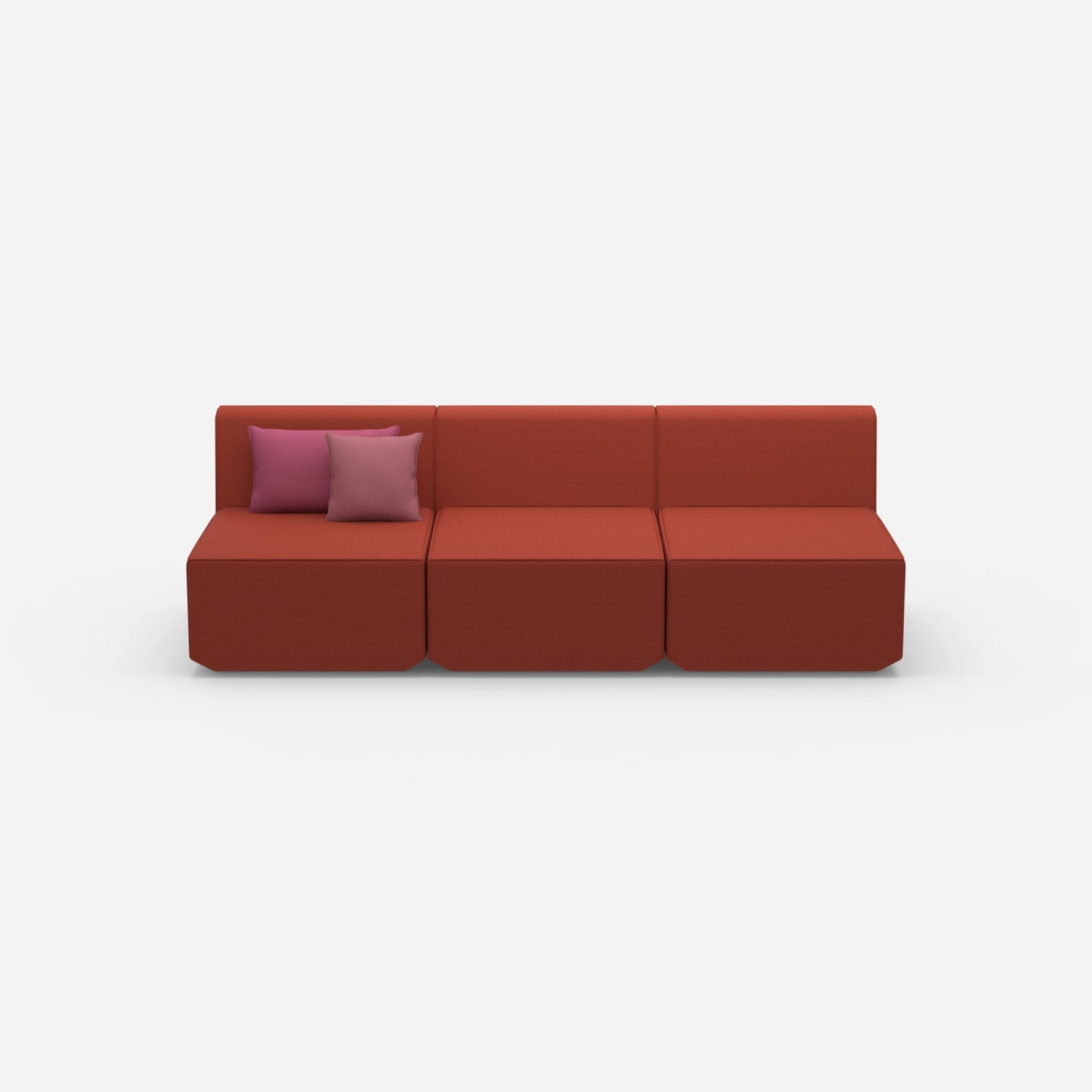 Red 3 seater sofas from the front