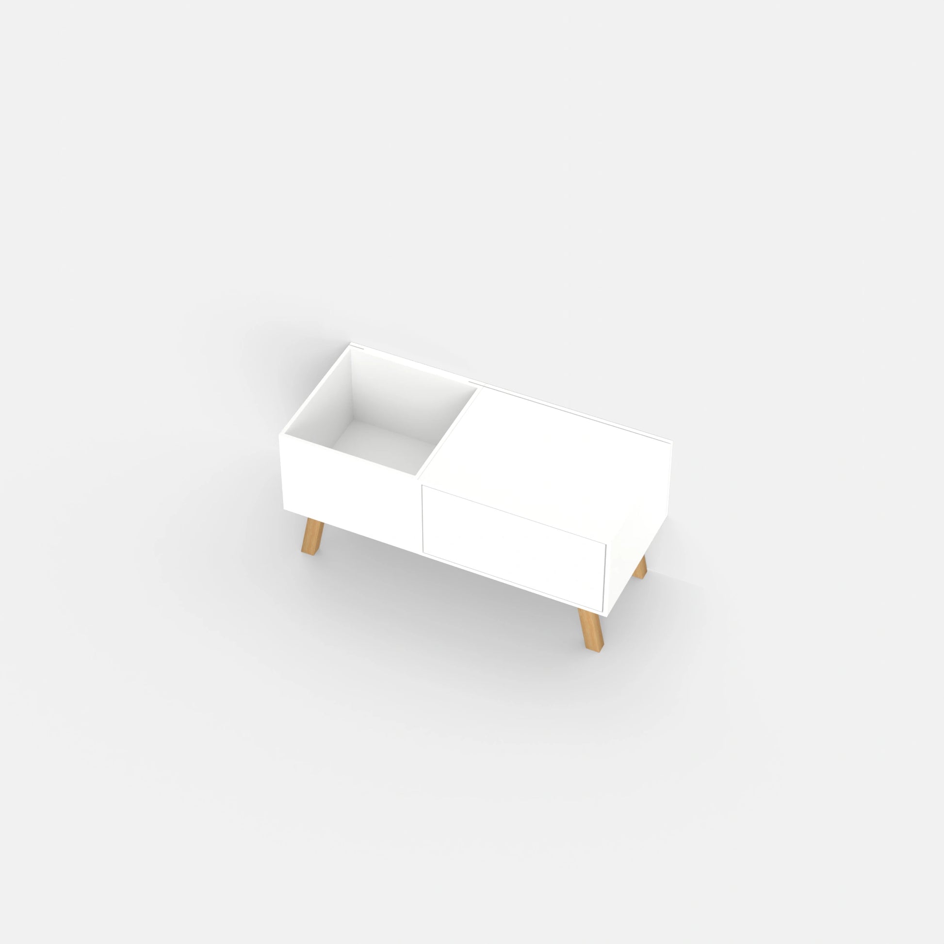 Record shelf SB004 from above